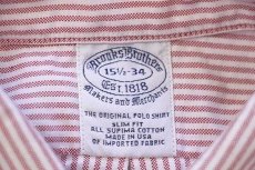 画像4: USA製 Brooks Brothersブルックスブラザーズ ストライプ ボタンダウン オックスフォード コットンシャツ 薄赤×白 15.5 (4)