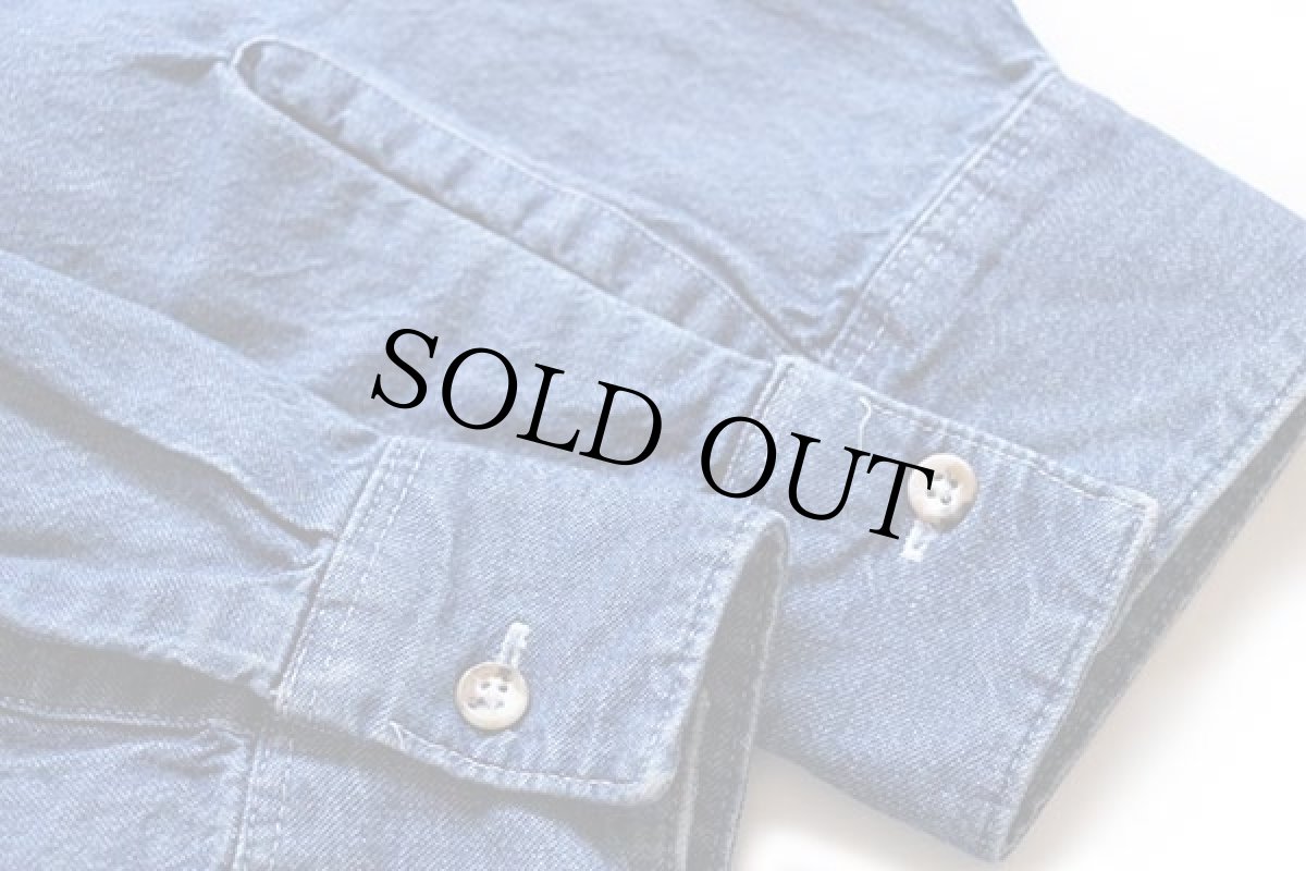 画像6: 80s USA製 CRYSTAL SPRINGS マクドナルド刺繍 クレイジーパターン コットン ダンガリーシャツ XL (6)