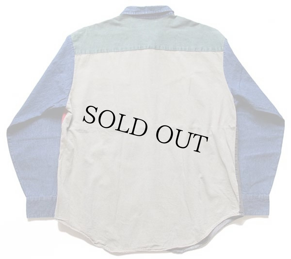 画像2: 80s USA製 CRYSTAL SPRINGS マクドナルド刺繍 クレイジーパターン コットン ダンガリーシャツ XL (2)