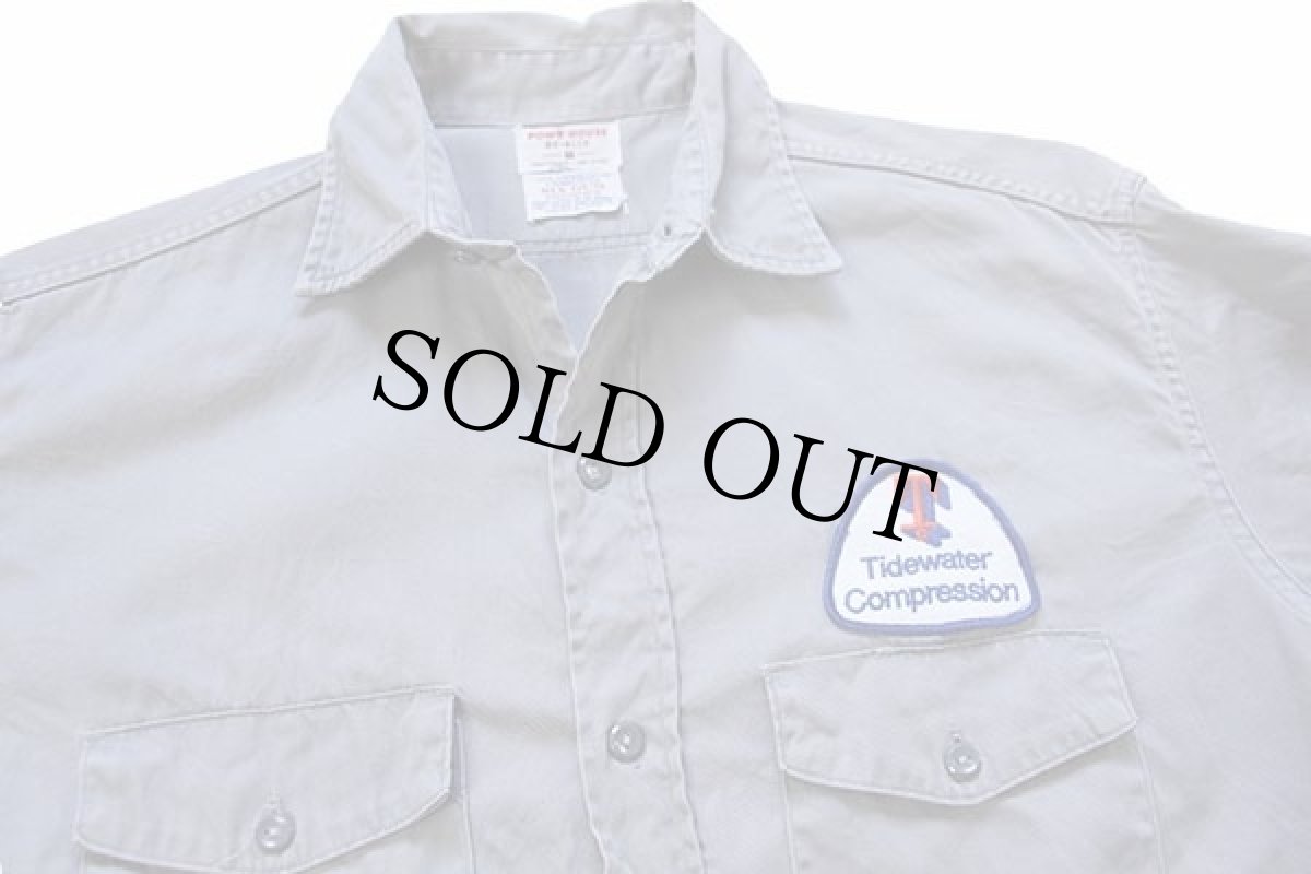 画像3: 60s MONTGOMERY WARD POWR HOUSEパワーハウス パッチ付き コットンツイル ワークシャツ グレー (3)