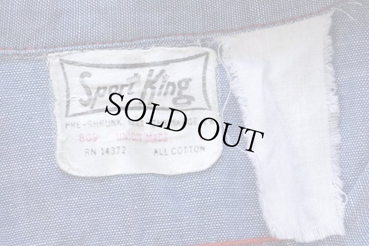 画像5: 70s USA製 Sport King ALTA バックプリント コットン シャンブレーシャツ L★FIVE BROTHER (5)