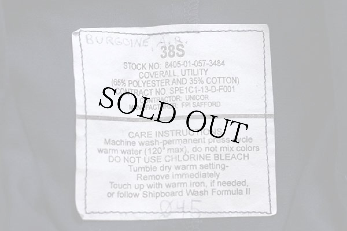 画像5: 13 米軍 U.S.NAVY ユーティリティ カバーオール オールインワン 紺 38S★つなぎ (5)