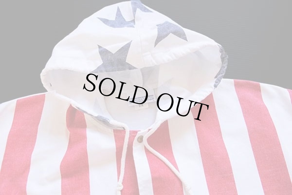 画像3: 90s USA製 MICHIGAN RAGミシガンラグ 星条旗柄 パーカー (3)