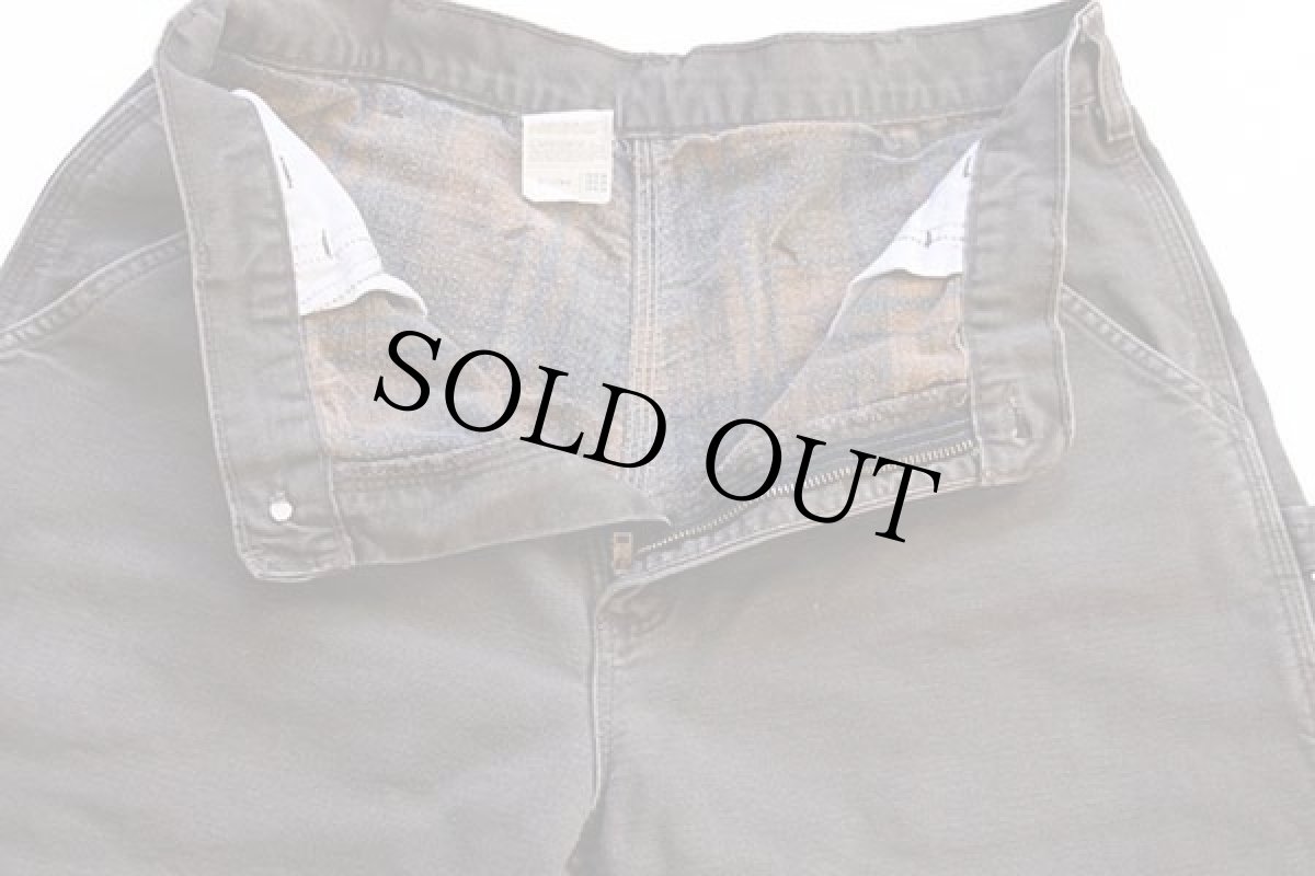 画像4: 00s USA製 carharttカーハート チェック ネルライナー ダック地 ペインターパンツ グレーブラウン w34 L34 (4)