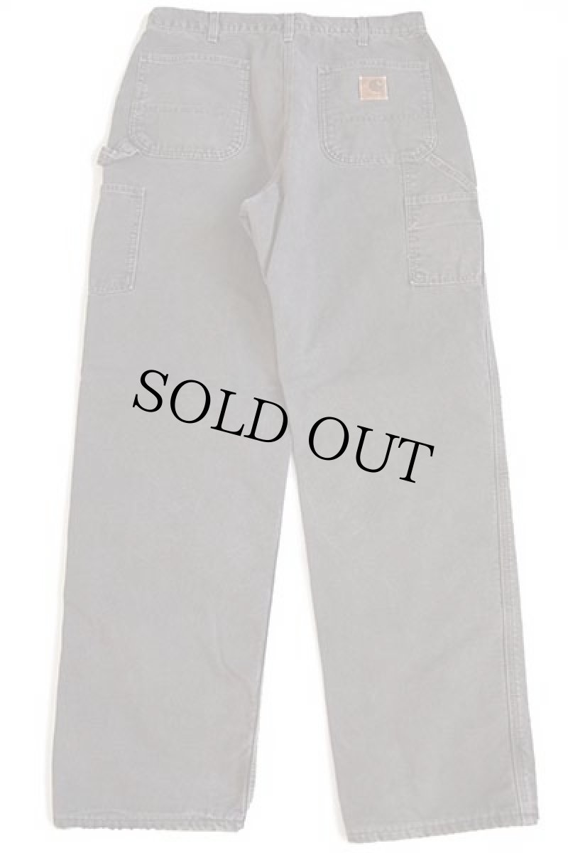 画像3: 00s USA製 carharttカーハート チェック ネルライナー ダック地 ペインターパンツ グレーブラウン w34 L34 (3)