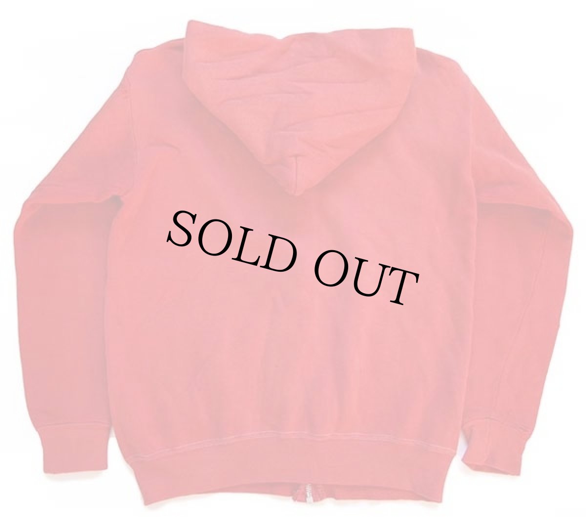 画像2: 60s UNKNOWN 無地 セパポケ コットン スウェット ジップパーカー ボロ 赤 (2)