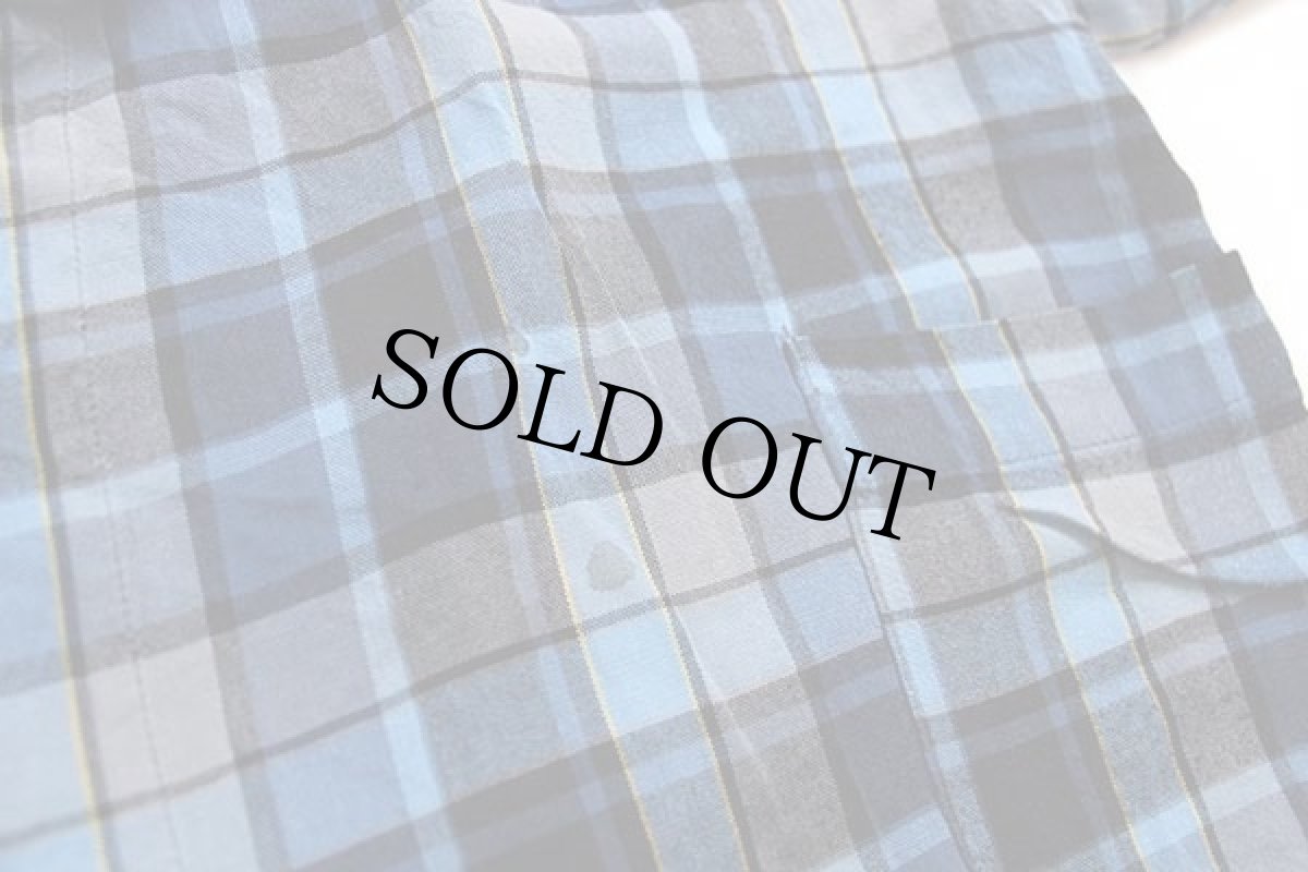 画像5: 50s PENNEY'S TOWNCRAFT チェック ショールカラー レーヨン ガウン L (5)