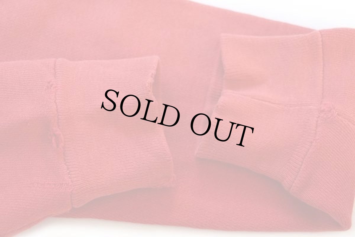 画像9: 60s UNKNOWN 無地 セパポケ コットン スウェット ジップパーカー ボロ 赤 (9)