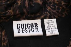 画像4: 90s CHICO'S DESIGN 総柄 シルク チャイナシャツ 黒 1 (4)