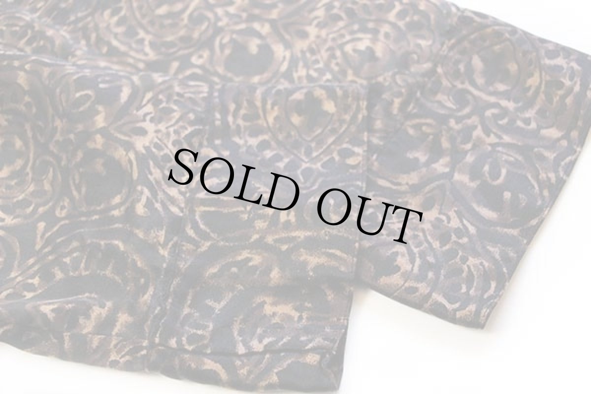 画像6: 90s CHICO'S DESIGN 総柄 シルク チャイナシャツ 黒 1 (6)