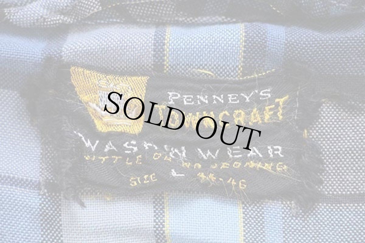 画像4: 50s PENNEY'S TOWNCRAFT チェック ショールカラー レーヨン ガウン L (4)