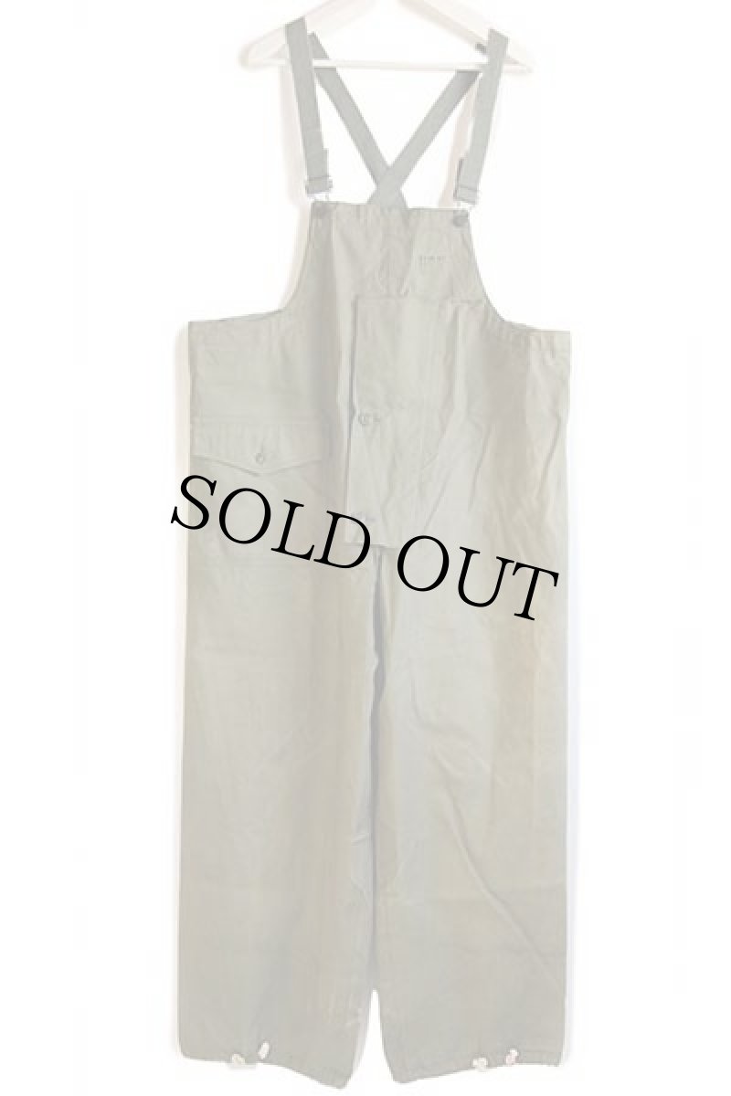 画像2: 40s 米軍 U.S.NAVY N-2 デッキ レインパンツ オリーブドラブ M★オーバーオール (2)