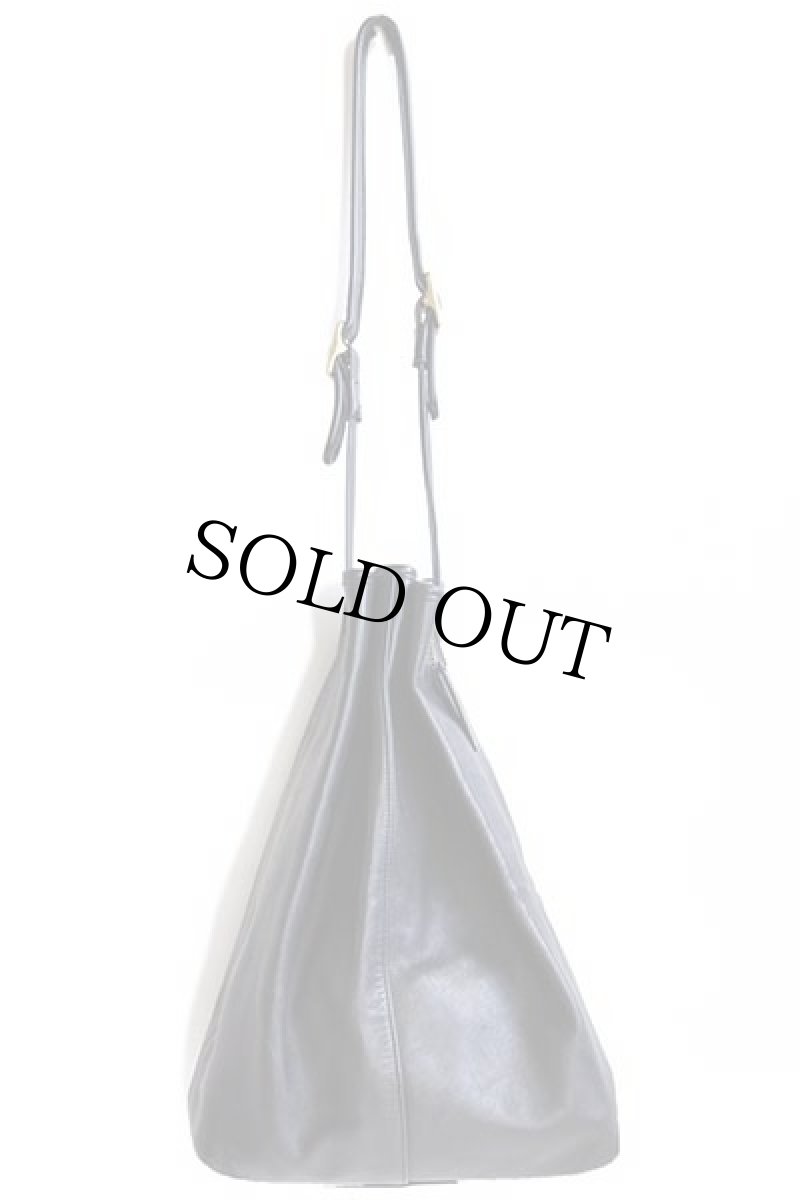 画像2: USA製 COACH オールド コーチ 巾着 レザー ハンドバッグ 黒★9166 (2)