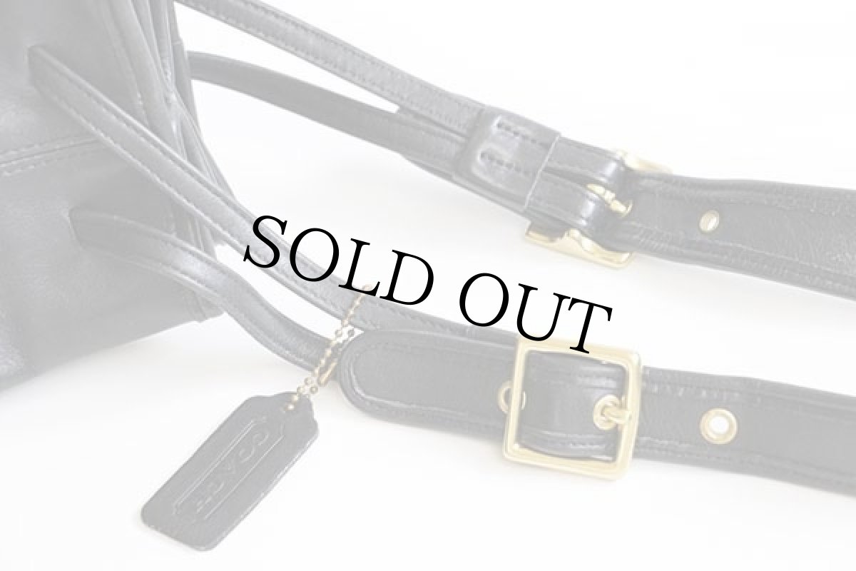 画像9: USA製 COACH オールド コーチ 巾着 レザー ハンドバッグ 黒★9166 (9)