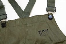 画像4: 40s 米軍 U.S.NAVY N-2 デッキ レインパンツ オリーブドラブ M★オーバーオール (4)