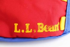 画像6: 90s L.L.Bean マルチカラー 切り替え ナイロン ウエストバッグ 青紫×赤 (6)