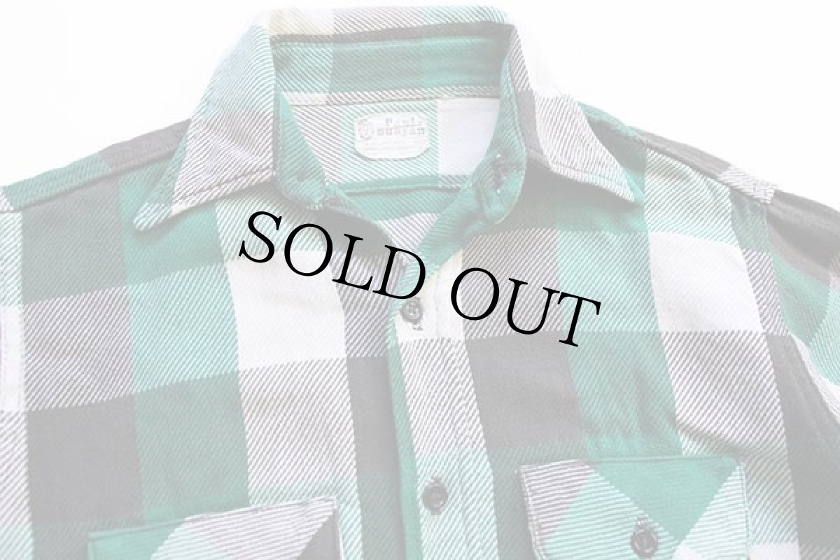 画像3: 70s USA製 Paul Bunyan ブロックチェック コットン フランネルシャツ 15.5 (3)