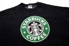 画像3: 90s USA製 STARBUCKS COFFEE スターバックス コーヒー ロゴ スウェット 黒 XL (3)