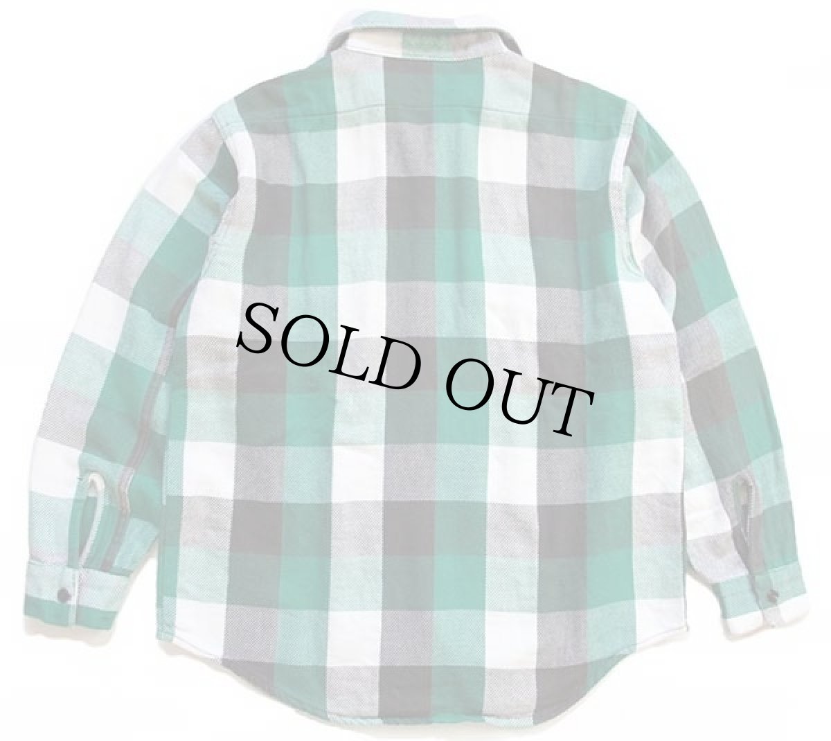 画像2: 70s USA製 Paul Bunyan ブロックチェック コットン フランネルシャツ 15.5 (2)