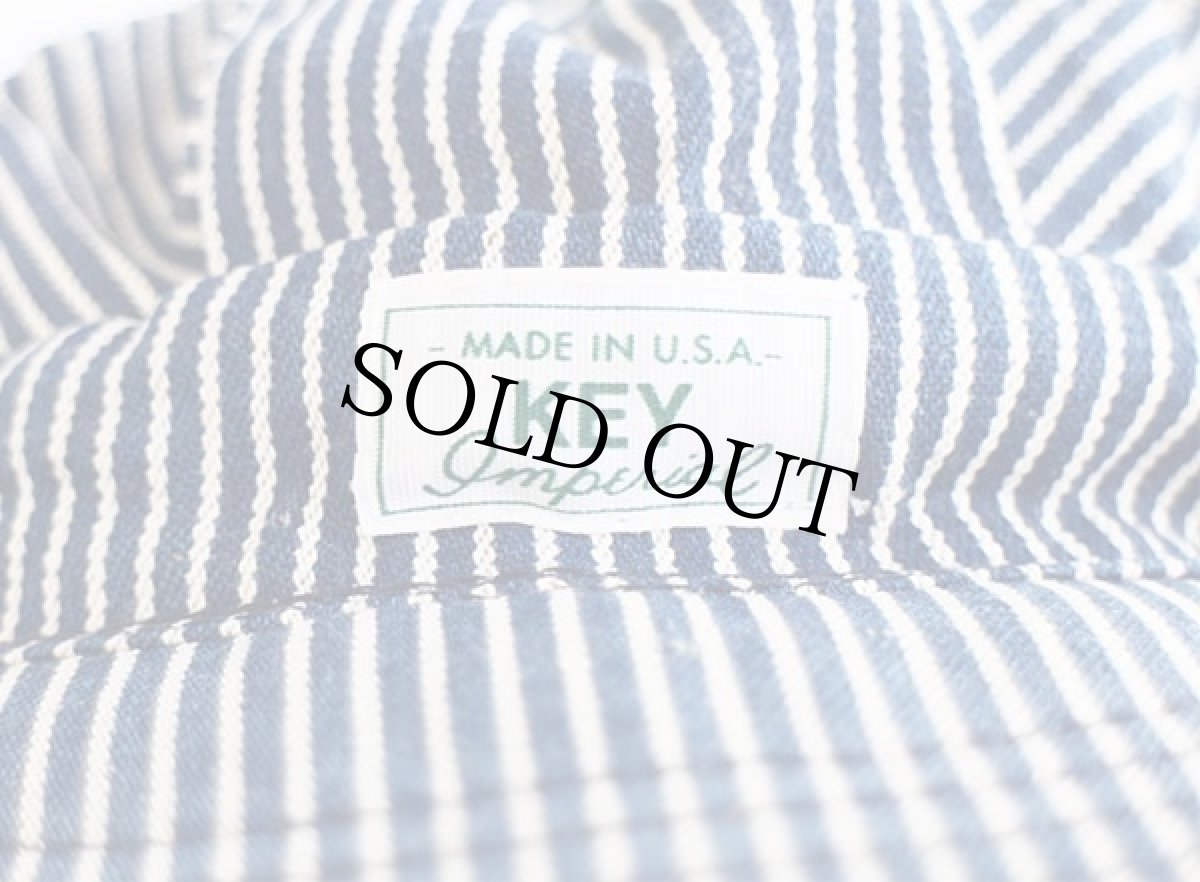 画像4: 80s USA製 KEY Imperial ヒッコリー ストライプ ワークキャップ (4)