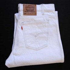 画像1: 90s USA製 Levi'sリーバイス 550 カラーデニムパンツ 生成り w36 L30 (1)