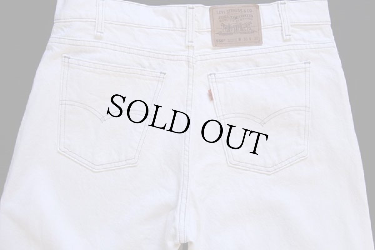 画像5: 90s USA製 Levi'sリーバイス 550 カラーデニムパンツ 生成り w36 L30 (5)
