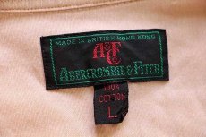 画像4: 80s ABERCROMBIE&FITCH カモ刺繍 コットンポプリンシャツ ベージュ L★アバクロ (4)