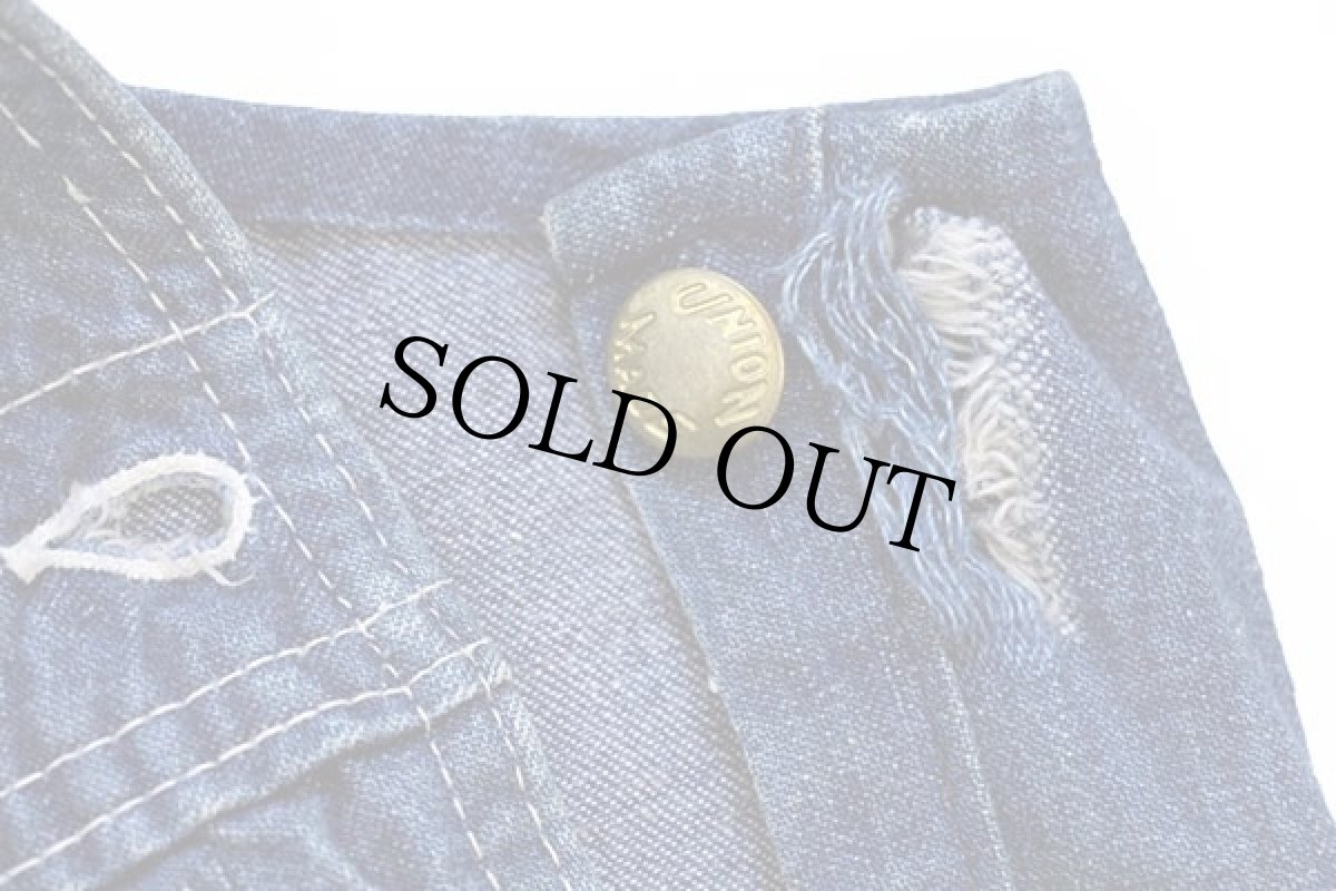 画像8: 60s UNION MADE インディゴ デニム オーバーオール (8)