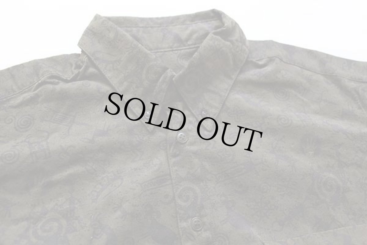 画像3: デッドストック★90s DAN GILBERT ココペリ 総柄 ボタンダウン コットンシャツ (3)