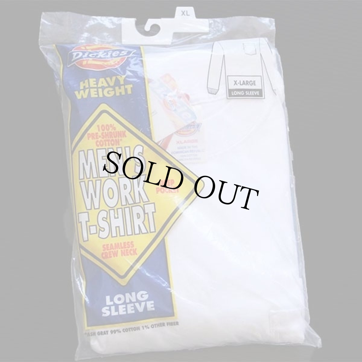 画像1: デッドストック★00s Dickiesディッキーズ 無地 コットン ポケット付き 長袖Tシャツ 白 XL (1)