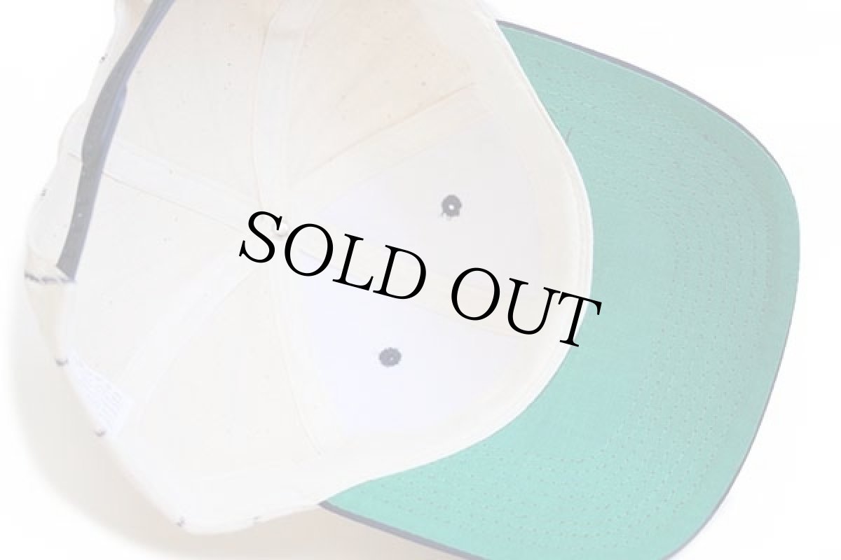 画像5: デッドストック★UNKNOWN ストライプ コットン ベースボールキャップ 生成り×紺★ユーロ (5)