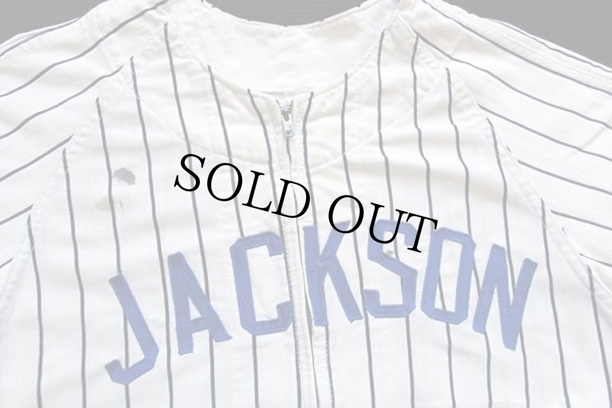 画像3: 60s Russell Southernラッセルサウザン パッチ付き ピンストライプ ベースボールシャツ (3)