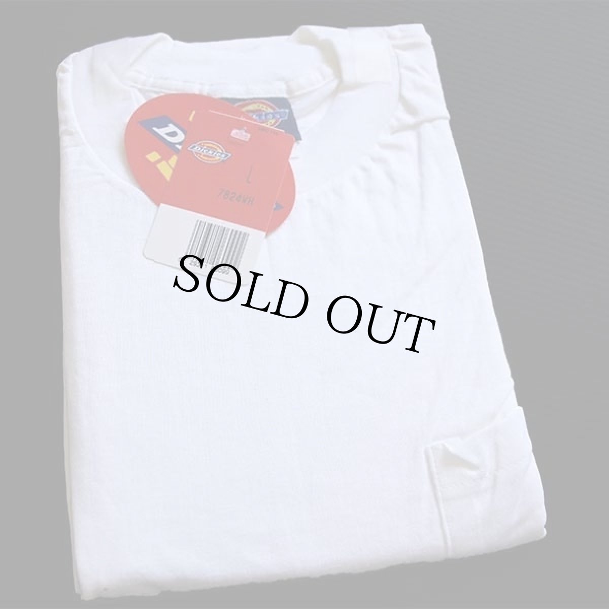 画像4: デッドストック★90s USA製 Dickiesディッキーズ 無地 ポケット付き コットン 長袖Tシャツ 白 L (4)