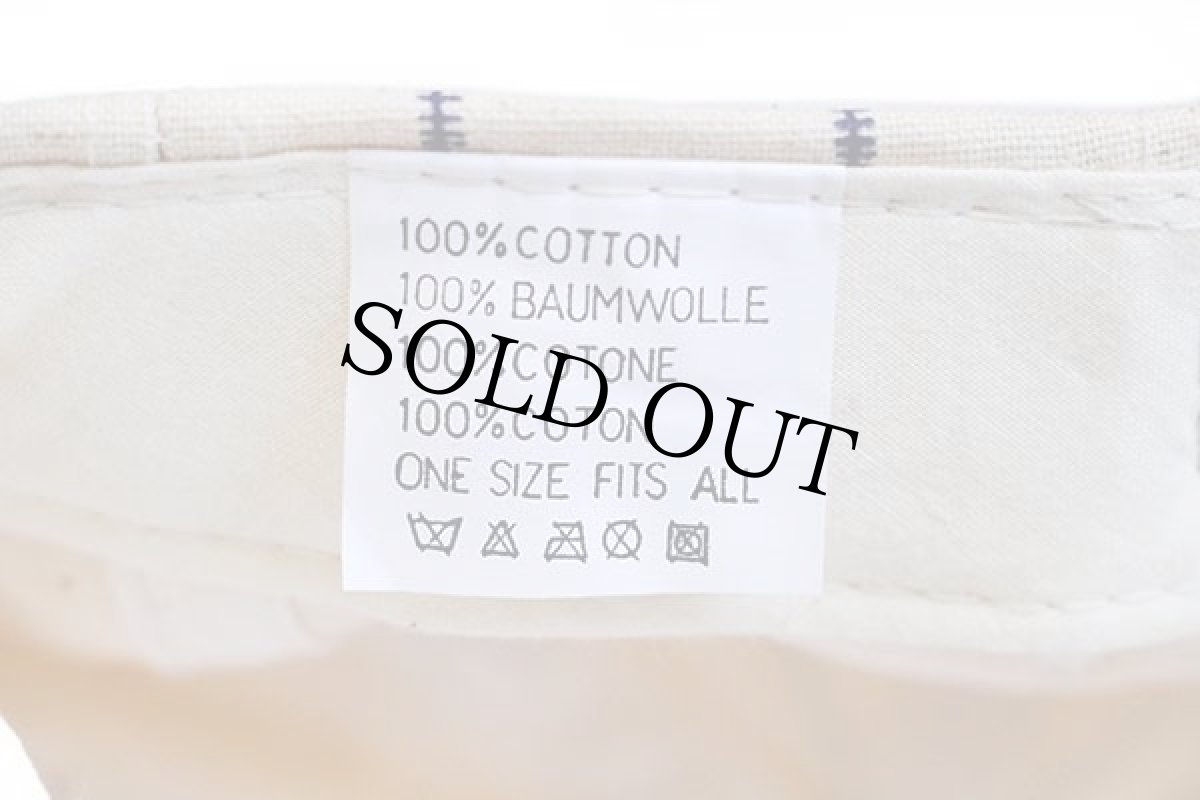 画像6: デッドストック★UNKNOWN ストライプ コットン ベースボールキャップ 生成り×紺★ユーロ (6)