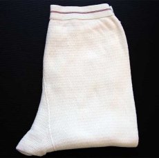 画像1: 60s HANES Thermal Knit コットン サーマルパンツ ナチュラル L (1)