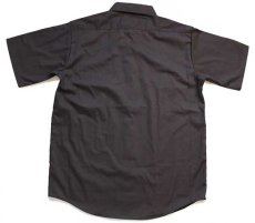 画像3: デッドストック★80s USA製 OSHKOSH B'GOSH 無地 半袖 ワークシャツ 焦げ茶 M (3)