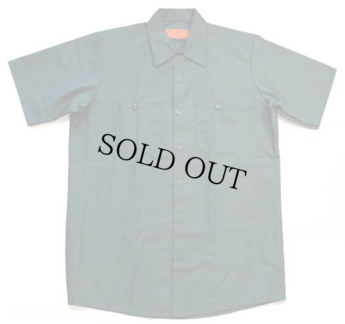 画像2: デッドストック★80s USA製 RED KAPレッドキャップ 無地 半袖 ワークシャツ 深緑 M (2)