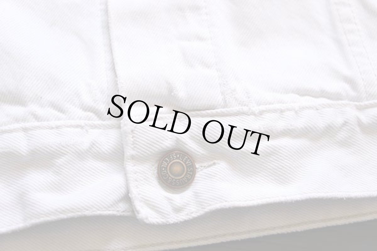 画像6: 90s Levi'sリーバイス 70503 ホワイト デニムジャケット 4ポケット L★ユーロ (6)