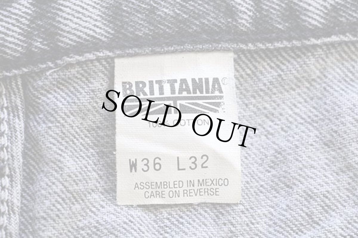 画像6: 90s メキシコ製 BRITTANIA Levi'sリーバイス テーパード ケミカルウォッシュ ブラック デニムパンツ w36 L32★アシッド (6)