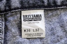 画像6: 90s メキシコ製 BRITTANIA Levi'sリーバイス テーパード ケミカルウォッシュ ブラック デニムパンツ w36 L32★アシッド (6)