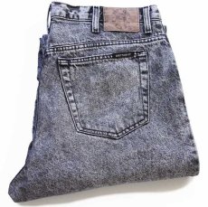 画像1: 90s メキシコ製 BRITTANIA Levi'sリーバイス テーパード ケミカルウォッシュ ブラック デニムパンツ w36 L32★アシッド (1)