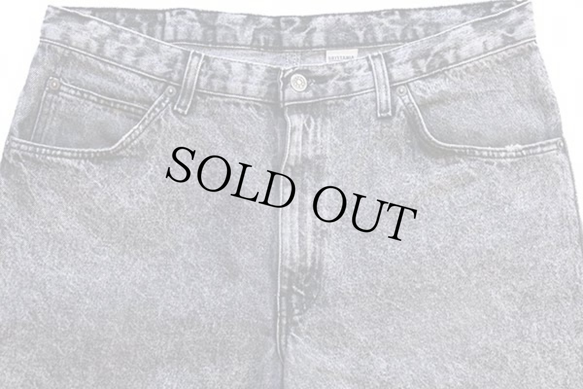 画像4: 90s メキシコ製 BRITTANIA Levi'sリーバイス テーパード ケミカルウォッシュ ブラック デニムパンツ w36 L32★アシッド (4)
