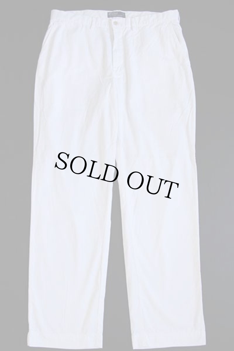 画像2: 90s ポロ ラルフローレン コットンパンツ 白 w36 L32 (2)