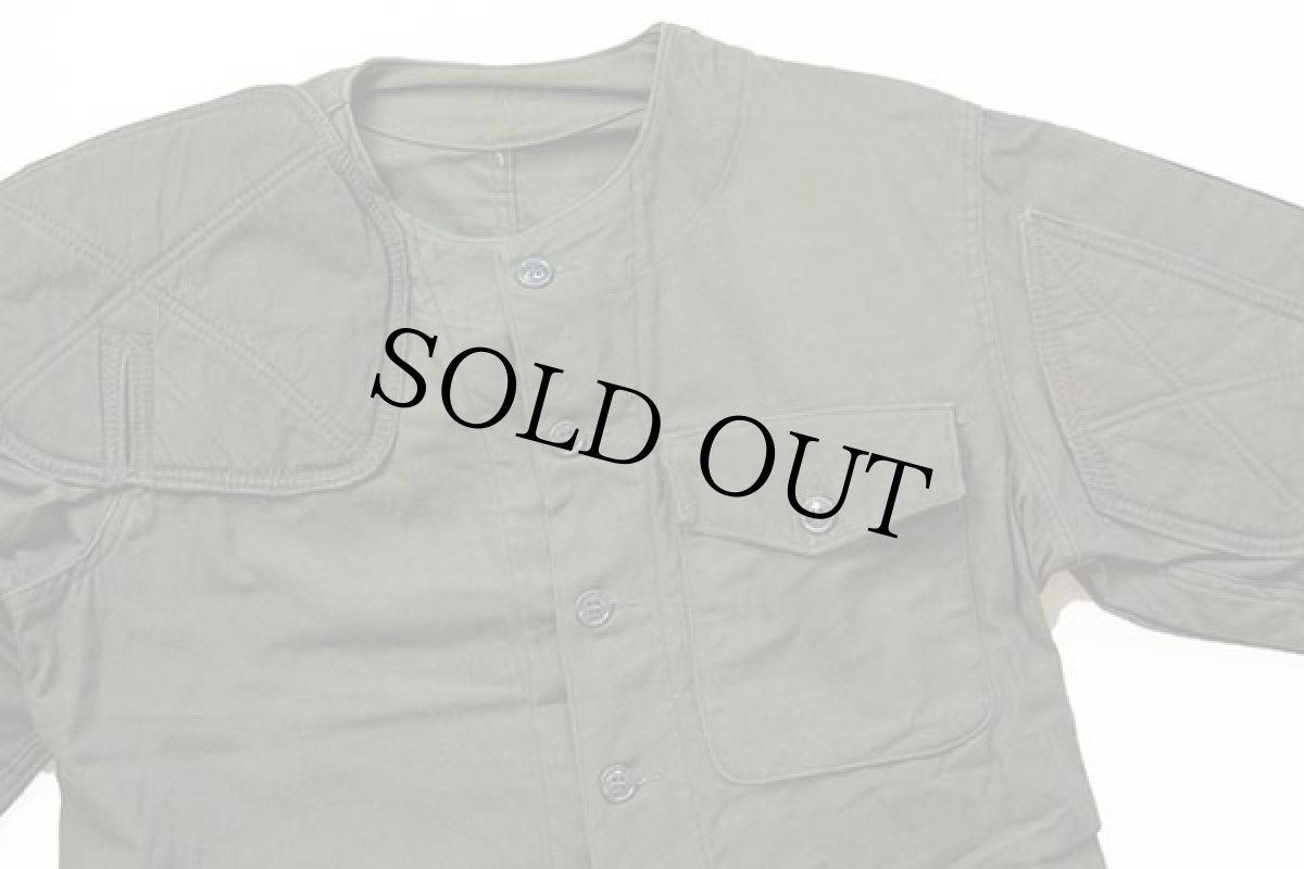 画像3: 60s 米軍 USMC ノーカラー コットンサテン シューティングジャケット オリーブグリーン M (3)