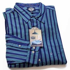 画像1: デッドストック★90s DOCKERSドッカーズ マルチストライプ コットンシャツ L★Levi'sリーバイス (1)