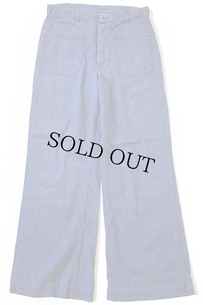 画像2: 70s 米軍 U.S.NAVY フレア デニム セーラーパンツ w33★A (2)