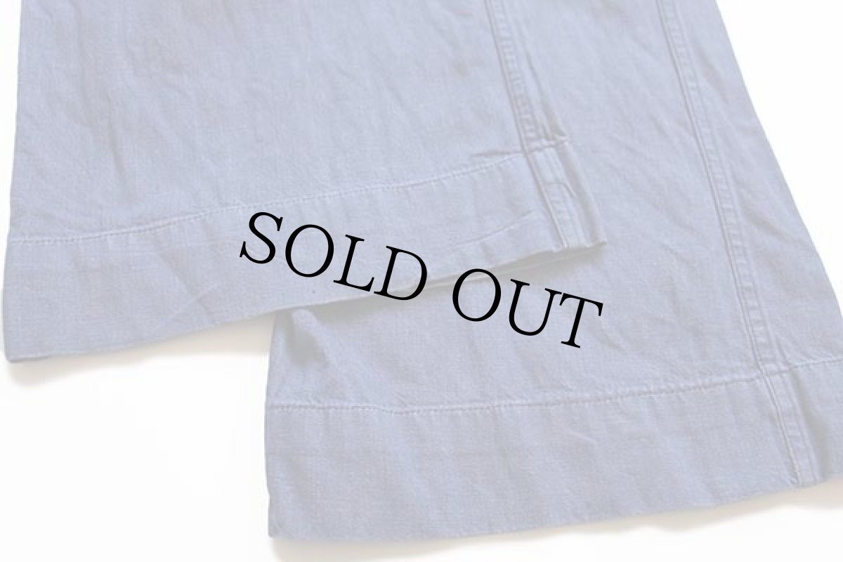 画像7: 70s 米軍 U.S.NAVY ステンシル フレア バットダイ デニム セーラーパンツ w33 (7)