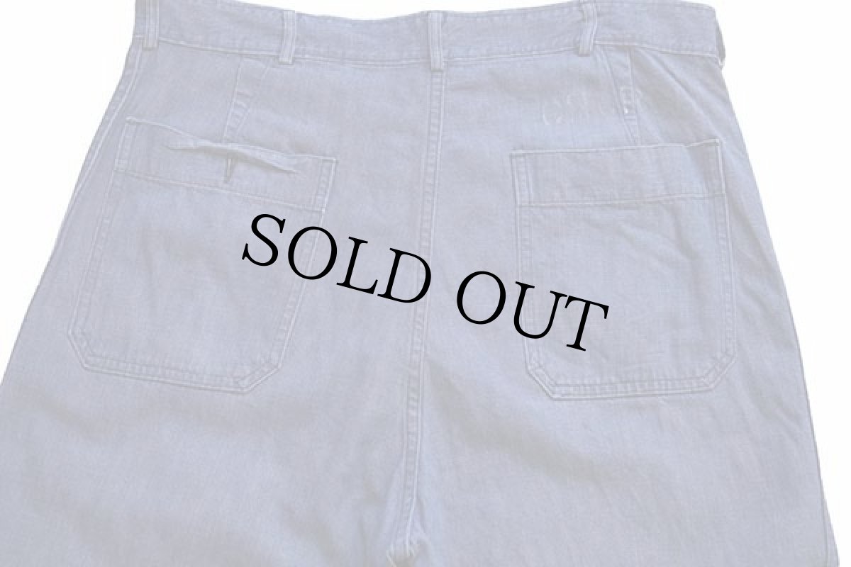 画像5: 70s 米軍 U.S.NAVY ステンシル フレア バットダイ デニム セーラーパンツ w33 (5)