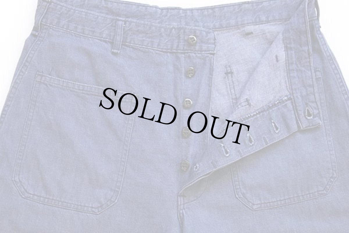 画像4: 70s 米軍 U.S.NAVY フレア デニム セーラーパンツ w33★A (4)