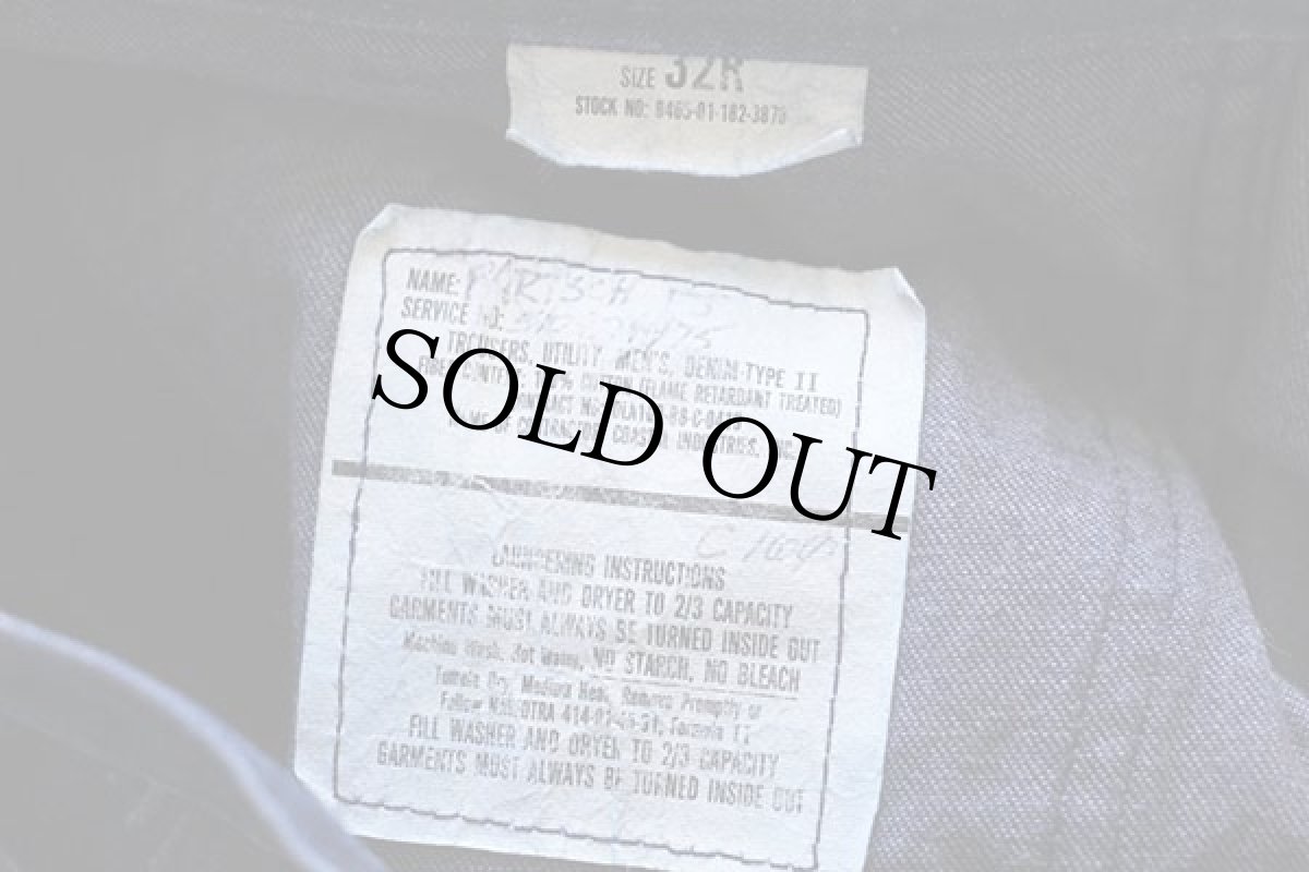 画像6: 80s 米軍 U.S.NAVY ステンシル フレア デニム セーラーパンツ 32R (6)